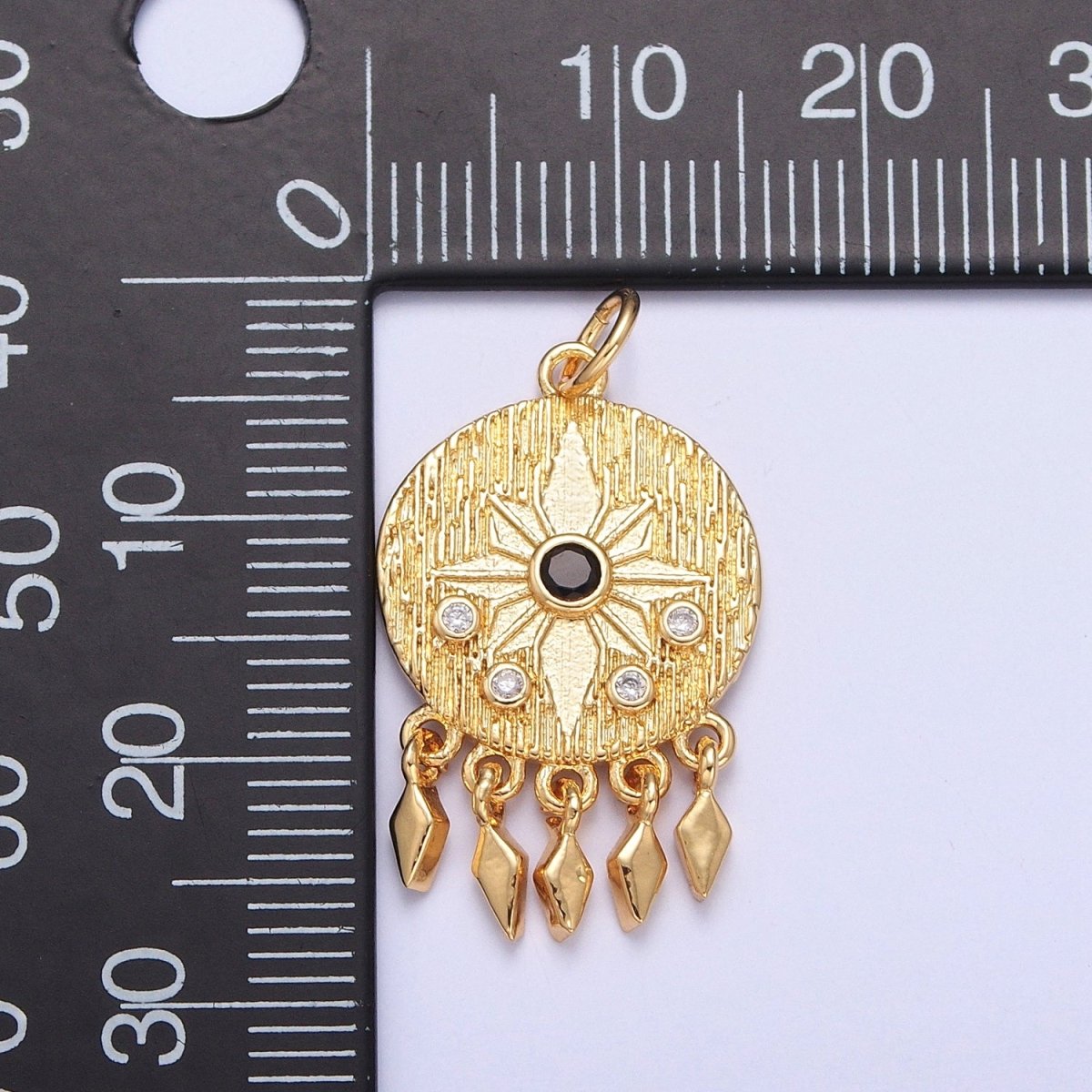 Round Celestial Star Dreamcatcher with Spade Dangle Charm | X-132