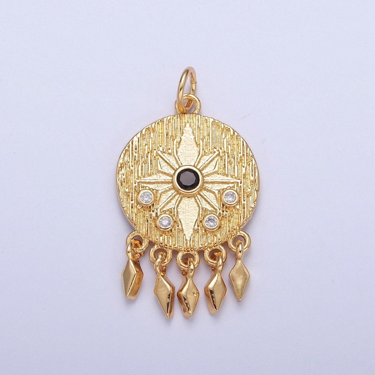 Round Celestial Star Dreamcatcher with Spade Dangle Charm | X-132