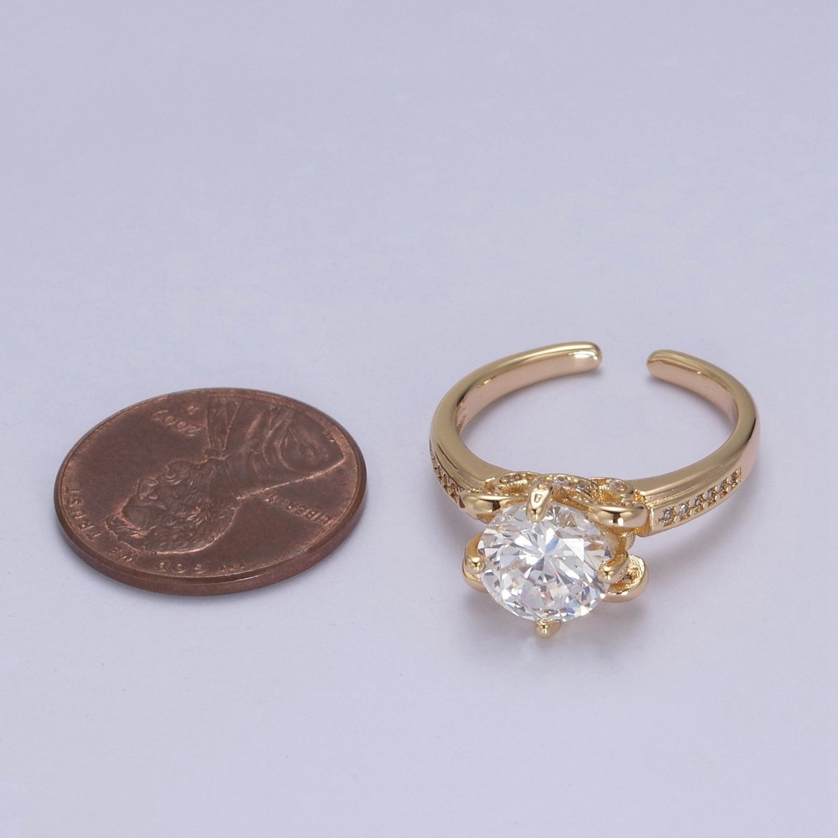 Round Moissanite Bridal Ring Cz Bridal Gold Ring Engagement Ring, Anniversary Ring Christmas Gift U-305