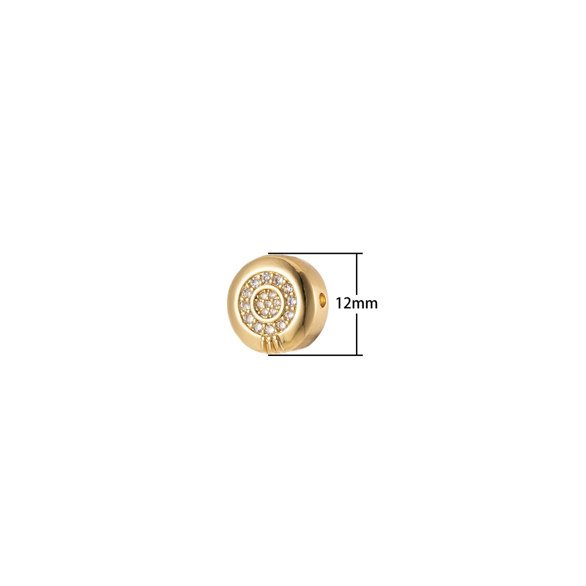 Round Shaped Bead CZ Micro Pave, Round Bead, Cz Spacer Beads, Cubic Zirconia 12mm bead B-539