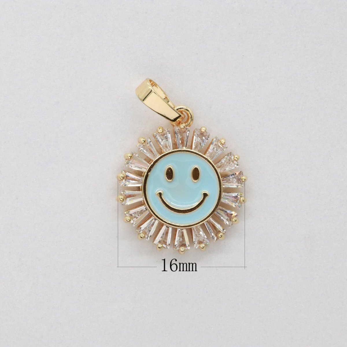 Round Smiley Face Charm Cubic Happy Face Pendant for Necklace Earring Component I-247 I-250 I-252 I-270 I-274