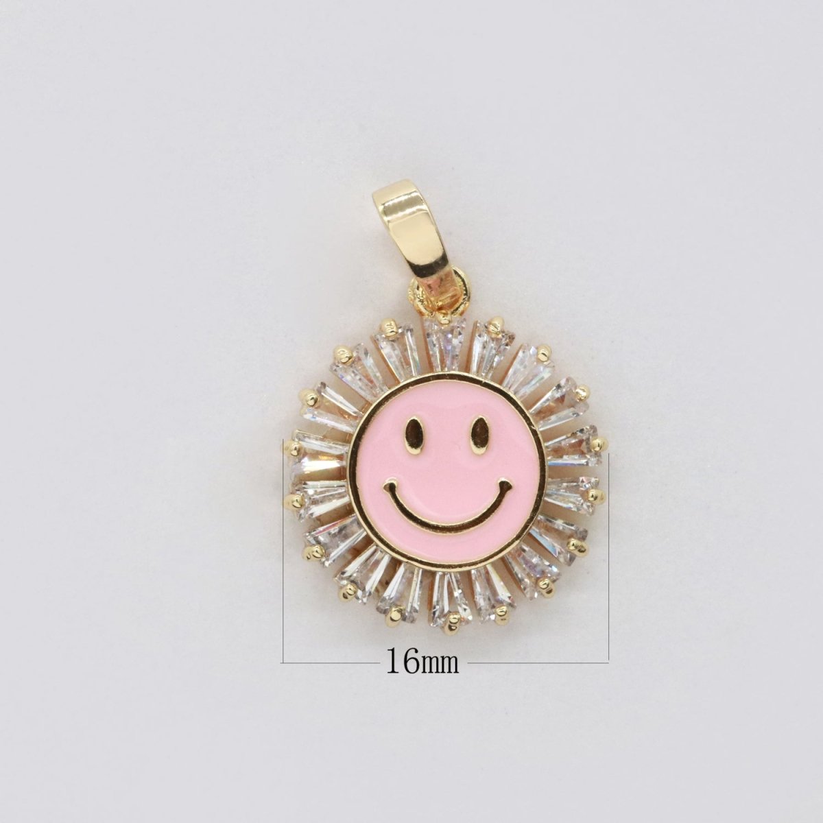 Round Smiley Face Charm Cubic Happy Face Pendant for Necklace Earring Component I-247 I-250 I-252 I-270 I-274