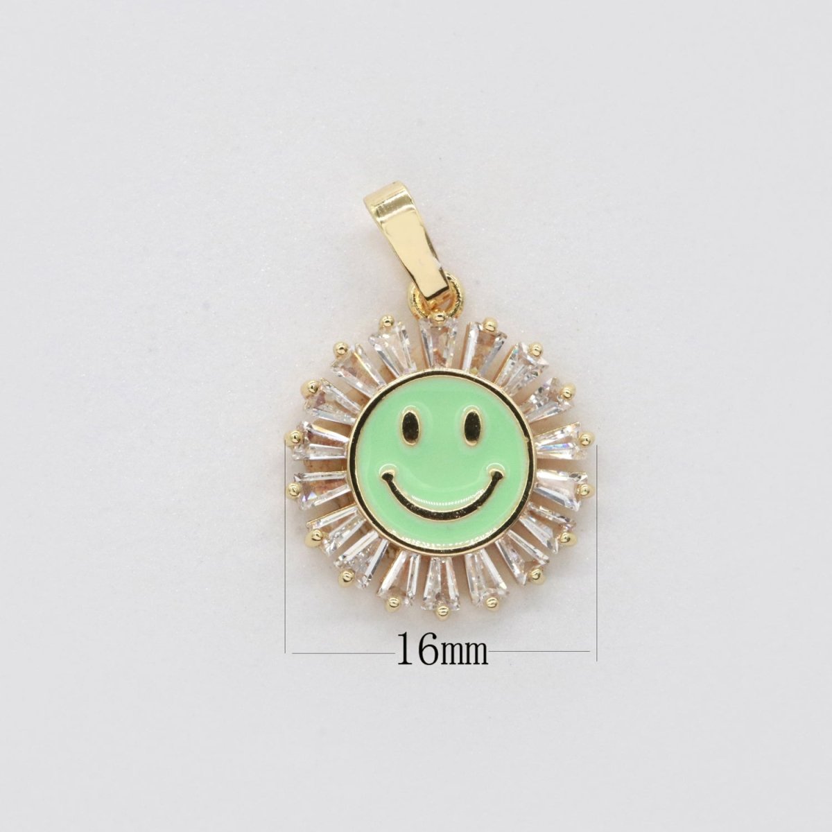 Round Smiley Face Charm Cubic Happy Face Pendant for Necklace Earring Component I-247 I-250 I-252 I-270 I-274