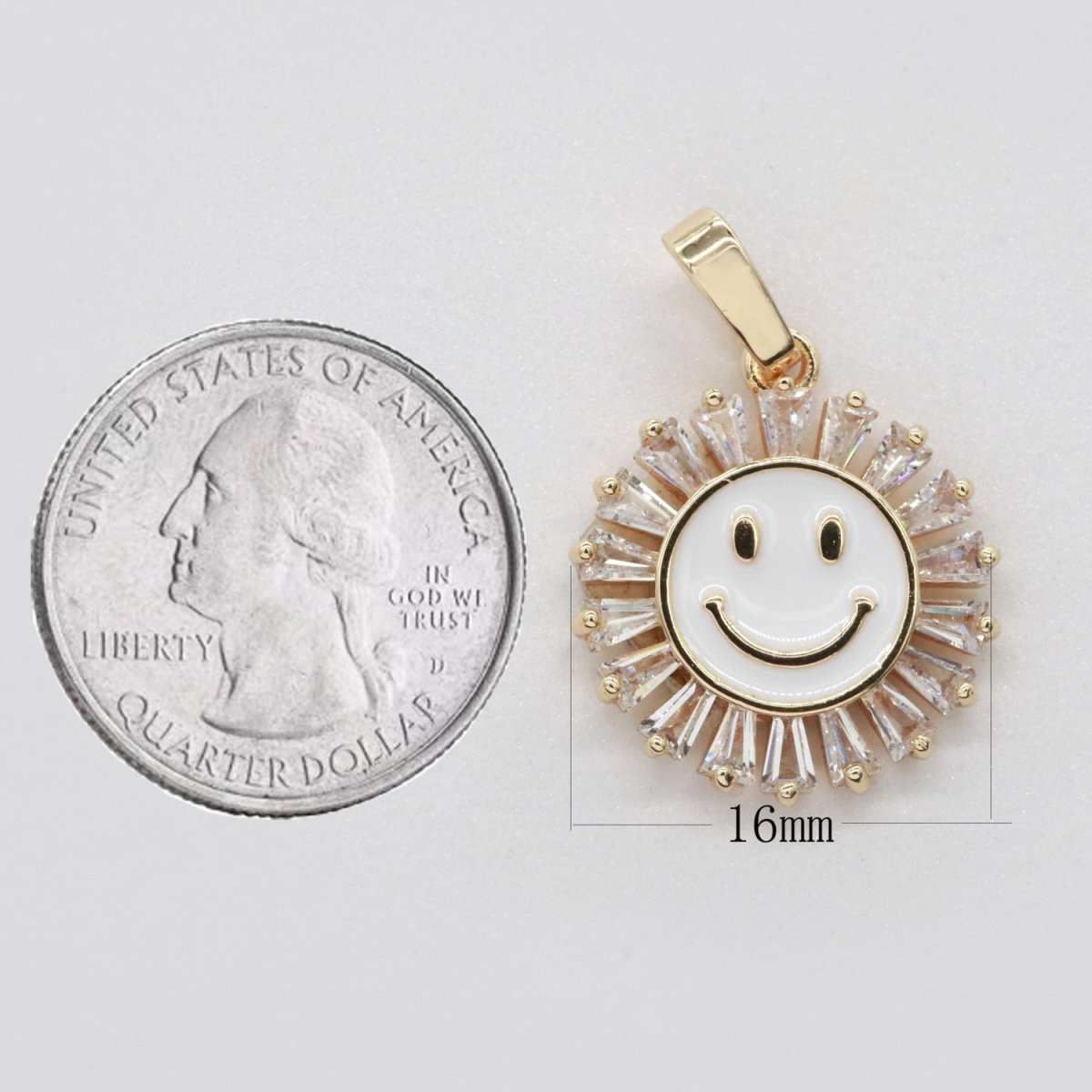 Round Smiley Face Charm Cubic Happy Face Pendant for Necklace Earring Component I-247 I-250 I-252 I-270 I-274