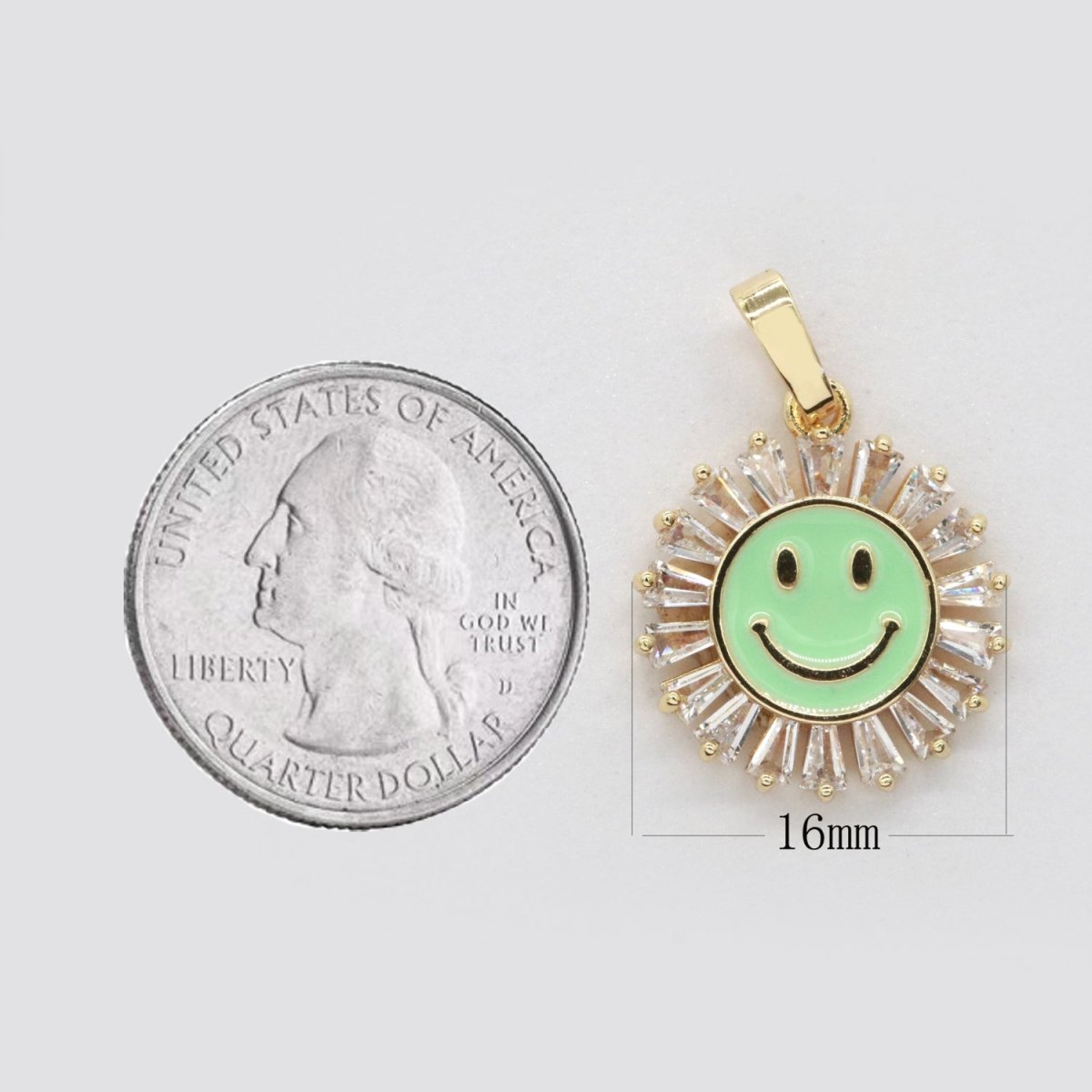 Round Smiley Face Charm Cubic Happy Face Pendant for Necklace Earring Component I-247 I-250 I-252 I-270 I-274