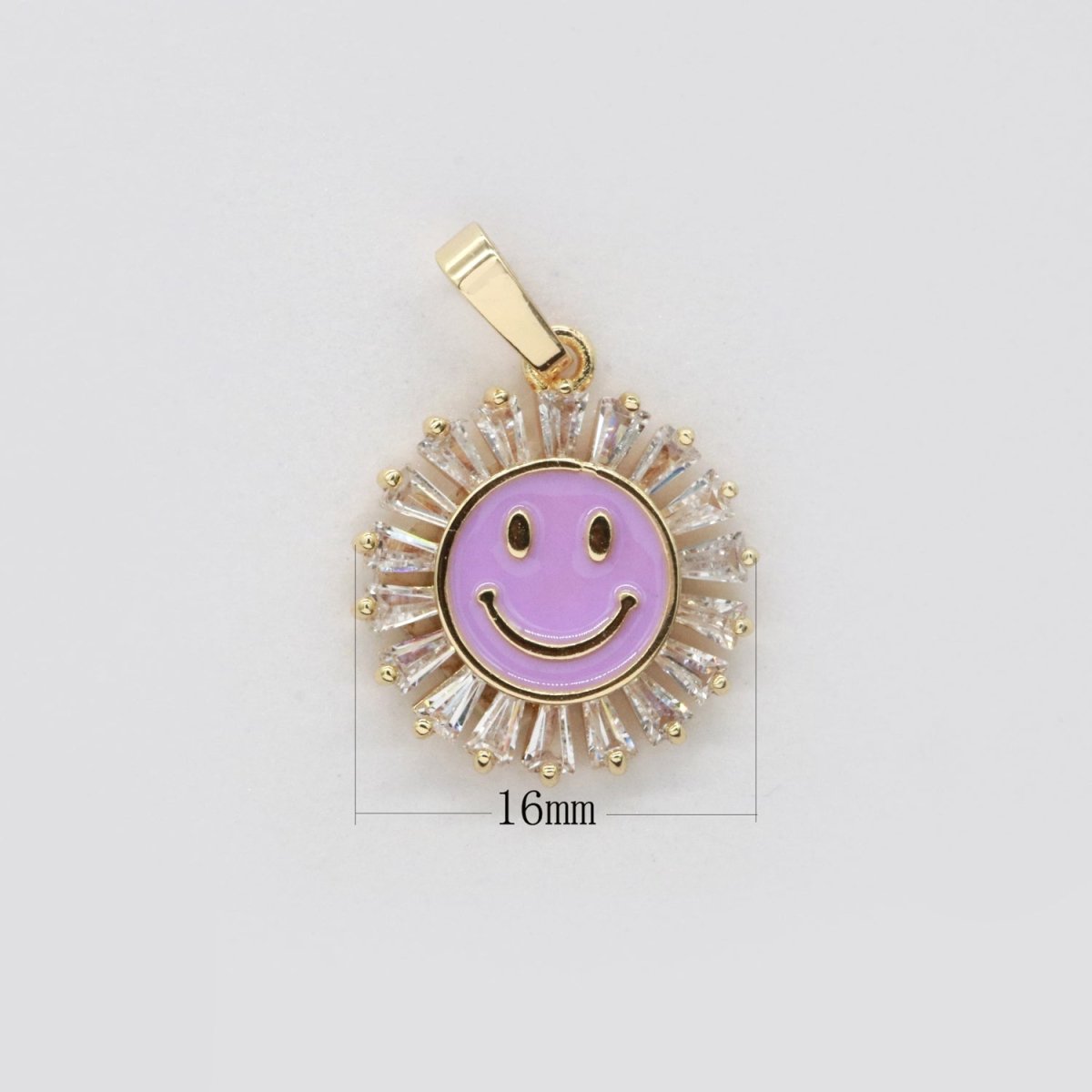 Round Smiley Face Charm Cubic Happy Face Pendant for Necklace Earring Component I-247 I-250 I-252 I-270 I-274