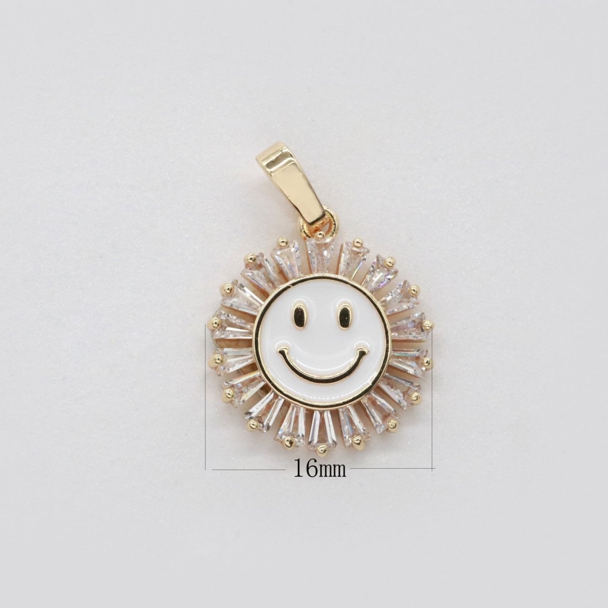 Round Smiley Face Charm Cubic Happy Face Pendant for Necklace Earring Component I-247 I-250 I-252 I-270 I-274