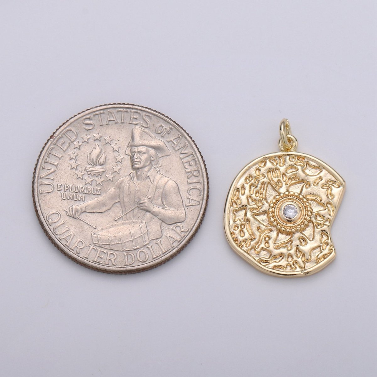Rustic Coin Charm 14k Gold Filled coin pendant, Medallion charms Sun  coin charms, Celestial Disc Charm for Necklace Bracelet Earring D-403