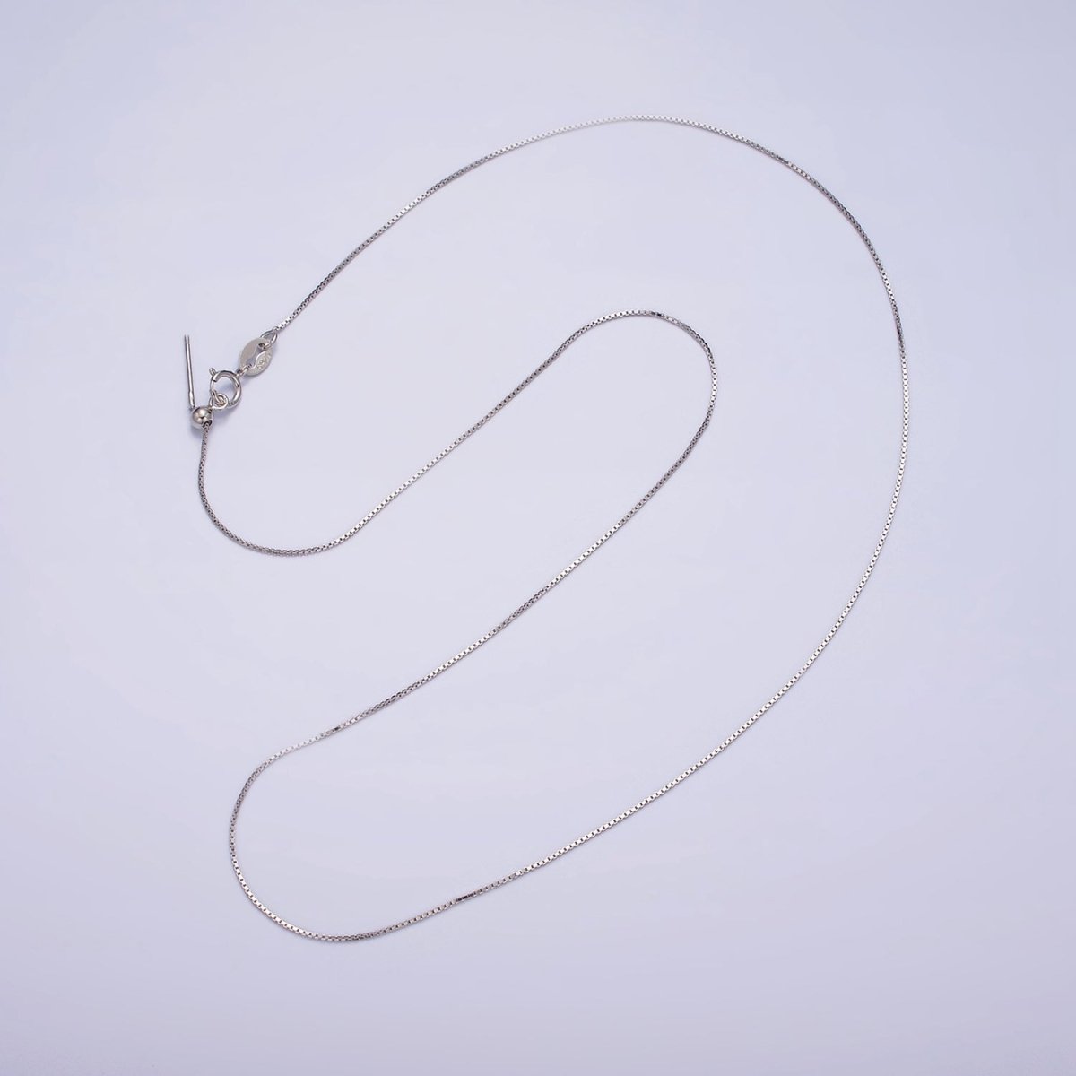 S925 Sterling Silver 0.5mm Dainty Box 18 Inch Adjustable Slider Chain Necklace | WA-1966 Clearance Pricing