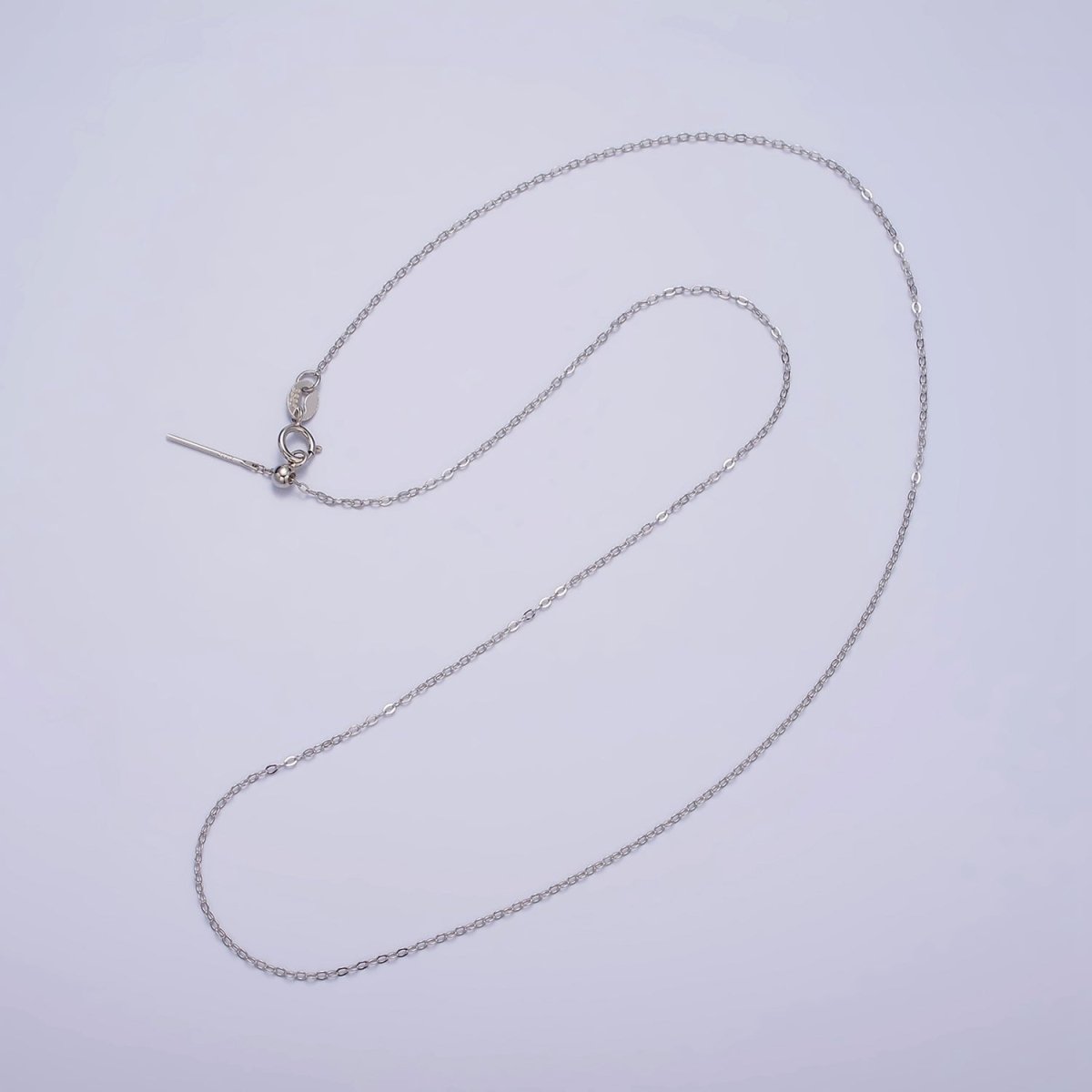 S925 Sterling Silver 0.5mm Dainty Cable Adjustable Slider 15.5 Inch Chain Necklace | WA-1946 Clearance Pricing