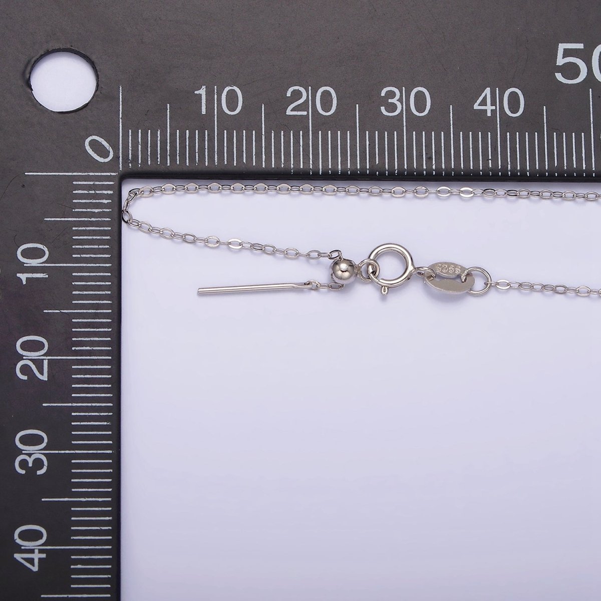 S925 Sterling Silver 0.5mm Dainty Cable Adjustable Slider 15.5 Inch Chain Necklace | WA-1946 Clearance Pricing
