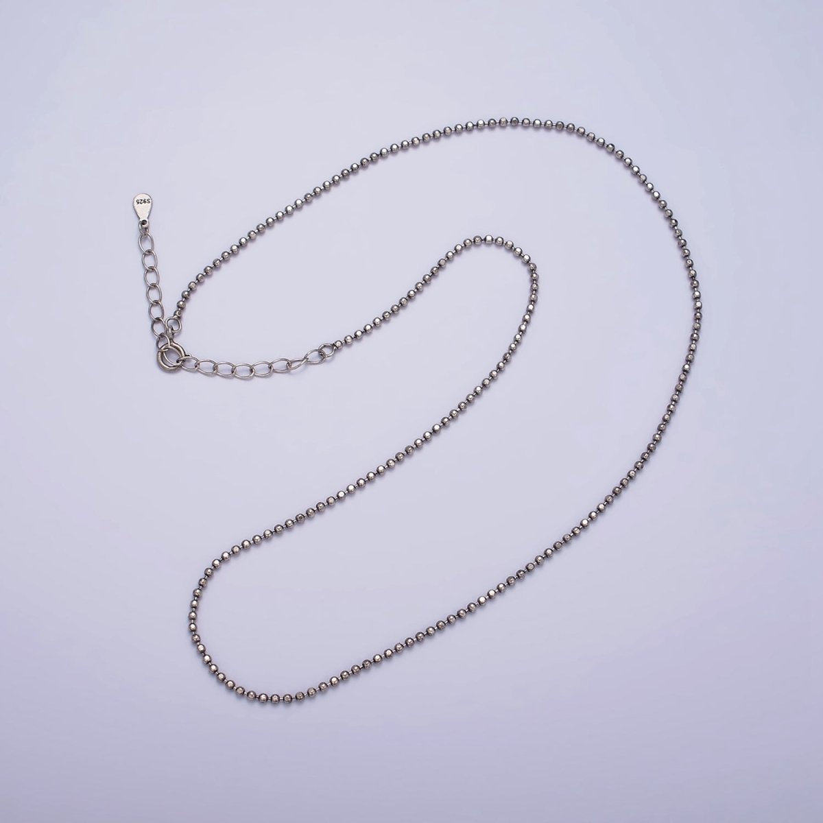 S925 Sterling Silver 0.9mm Dainty Bead 15.5 Inch Choker Chain Necklace | WA-1967 Clearance Pricing