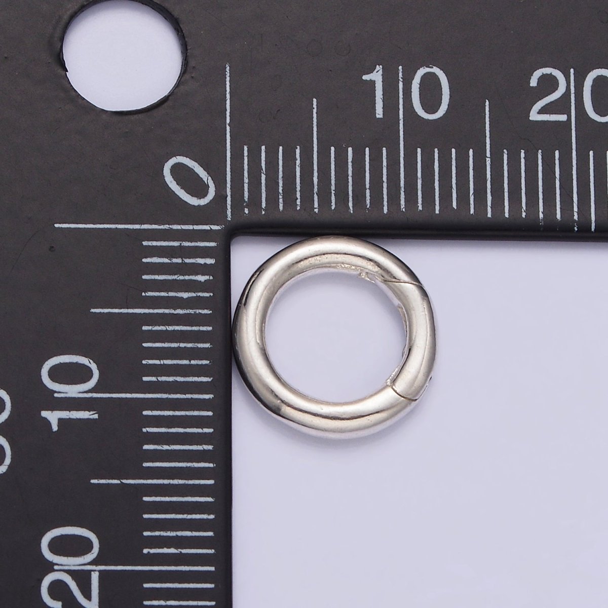 S925 Sterling Silver 12mm Round Push Spring Gate Jewelry Supply | SL-371