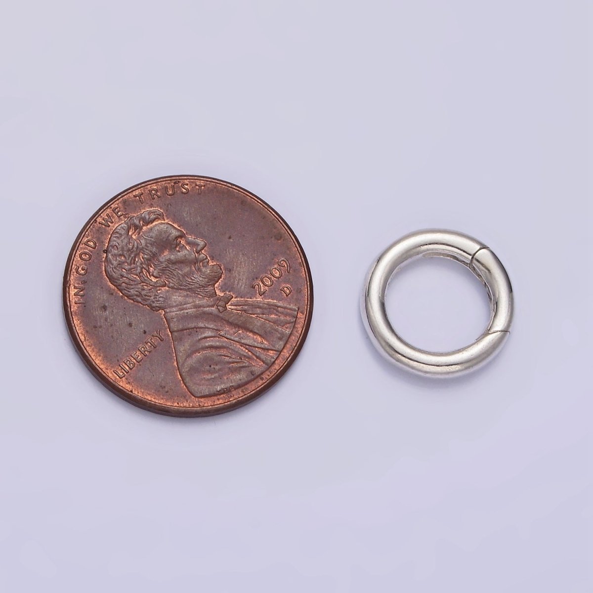 S925 Sterling Silver 12mm Round Push Spring Gate Jewelry Supply | SL-371