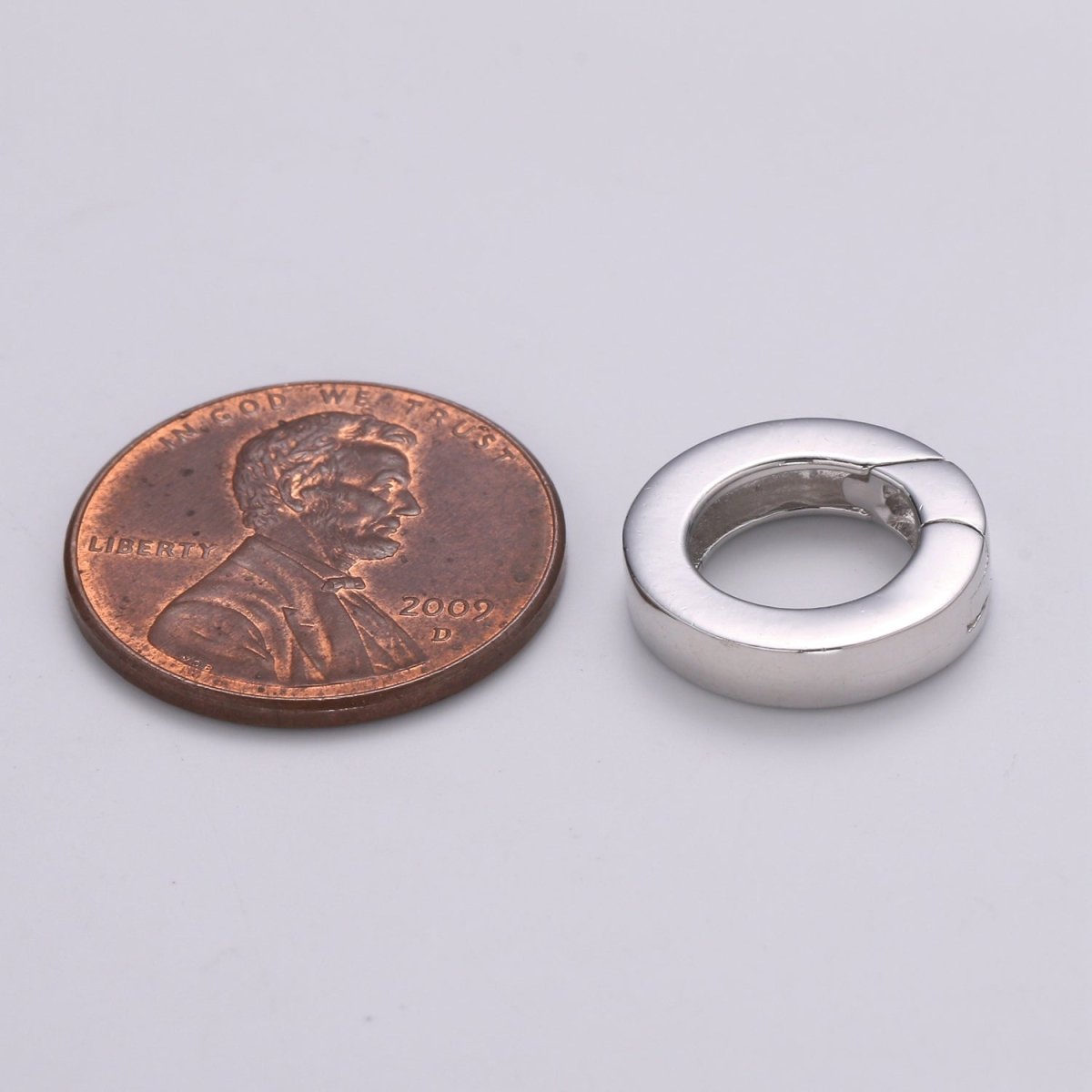 S925 Sterling Silver 14mm Push Spring Gate Round Findings | SL-485