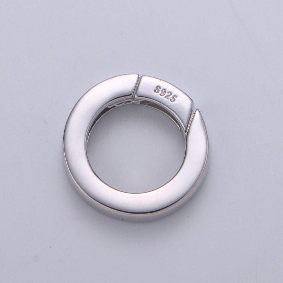 S925 Sterling Silver 14mm Push Spring Gate Round Findings | SL-485
