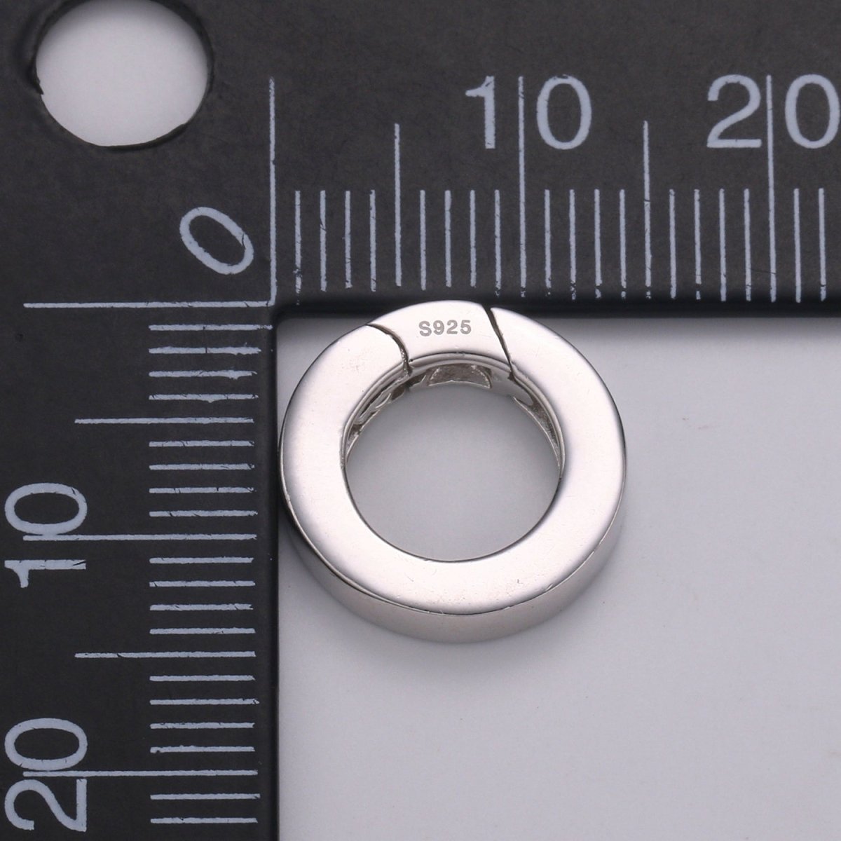 S925 Sterling Silver 14mm Push Spring Gate Round Findings | SL-485