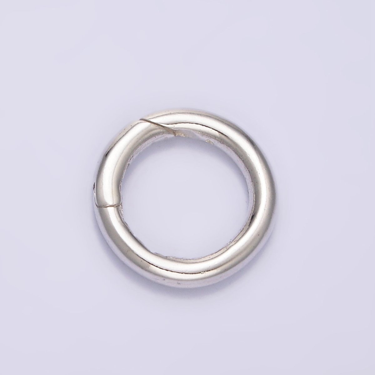 OS S925 Sterling Silver 14mm Round Push Spring Gate Ring Jewelry Supply | SL-386