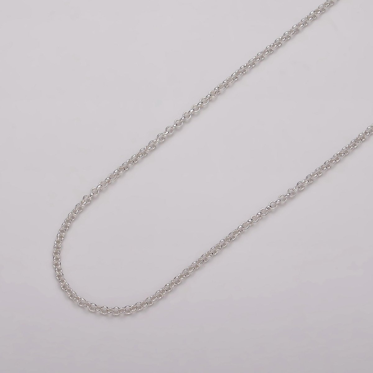 S925 Sterling Silver 1.5mm Rolo Unfinished Chain For Permanent Jewelry Making | ROLL-1483 Clearance Pricing