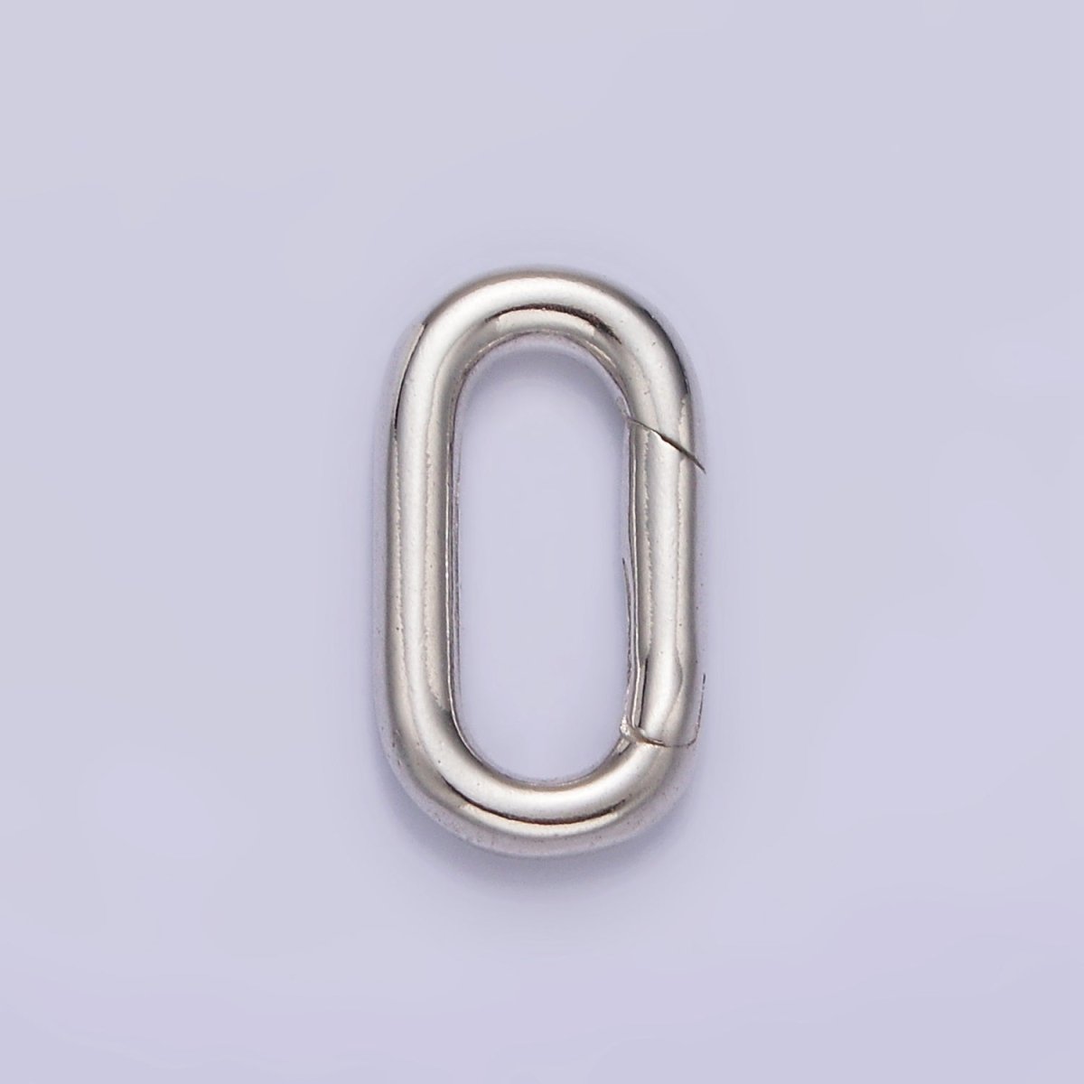 S925 Sterling Silver 17.3mm Oblong Push Spring Gate Jewelry Supply | SL-372