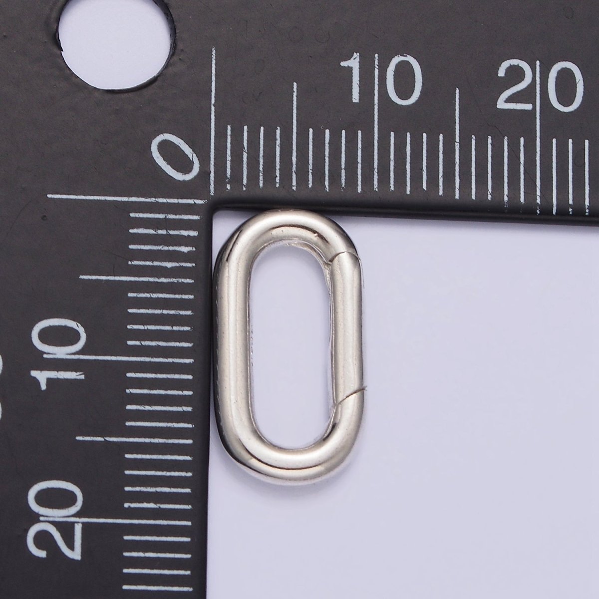 S925 Sterling Silver 17.3mm Oblong Push Spring Gate Jewelry Supply | SL-372