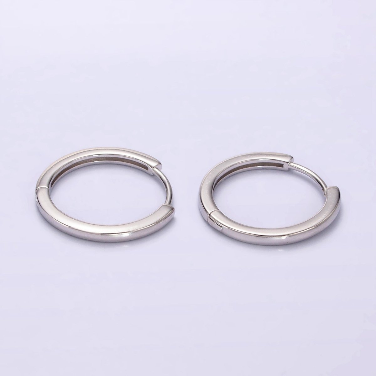 S925 Sterling Silver 23mm Thin Minimalist Huggie Endless Hoop Earrings | SL-413