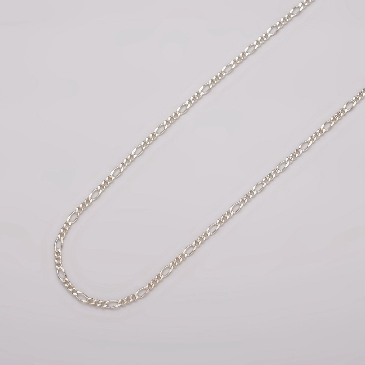 S925 Sterling Silver 3mm Figaro Unfinished Chain by Yard For Jewelry Making | ROLL-1486 Clearance Pricing