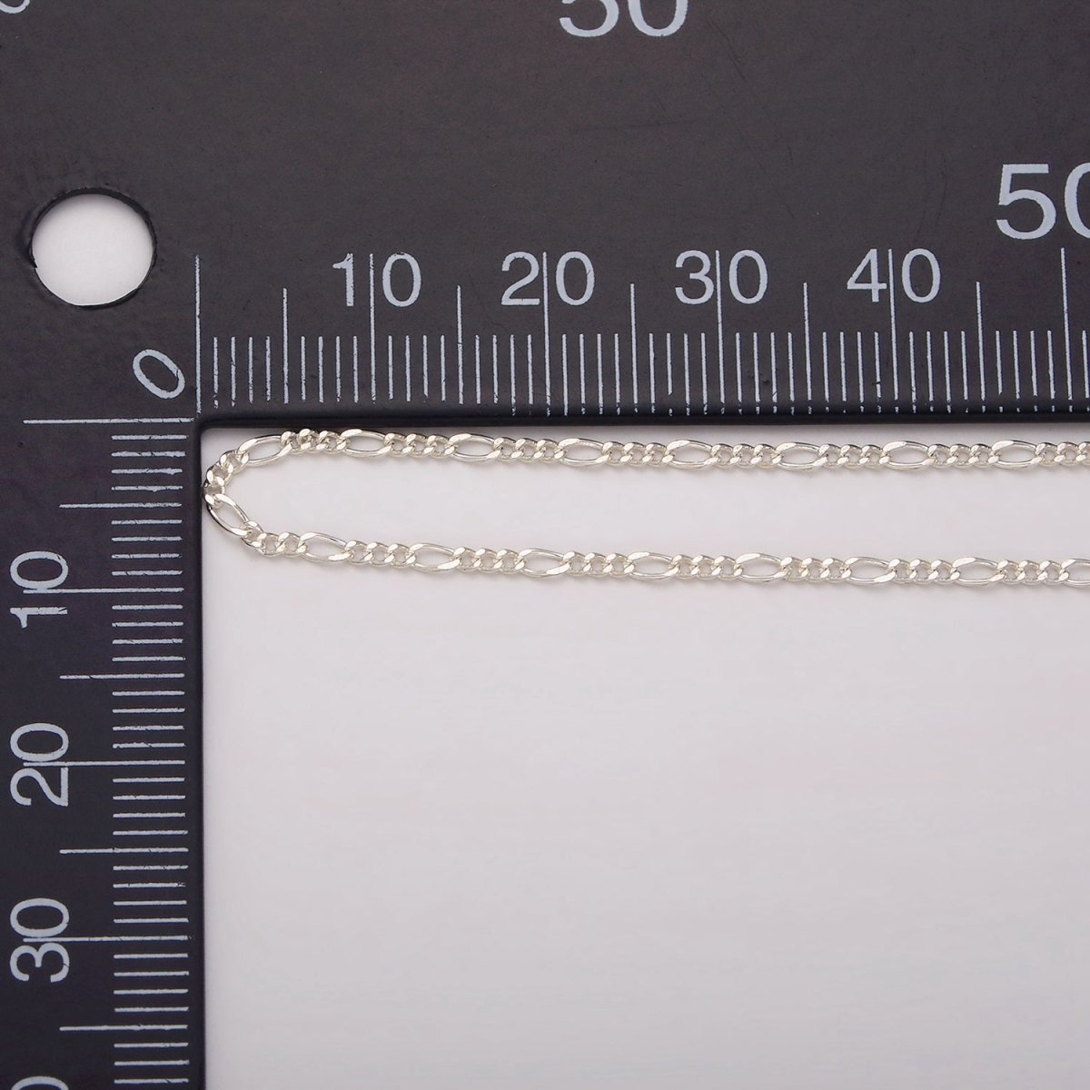 S925 Sterling Silver 3mm Figaro Unfinished Chain by Yard For Jewelry Making | ROLL-1486 Clearance Pricing
