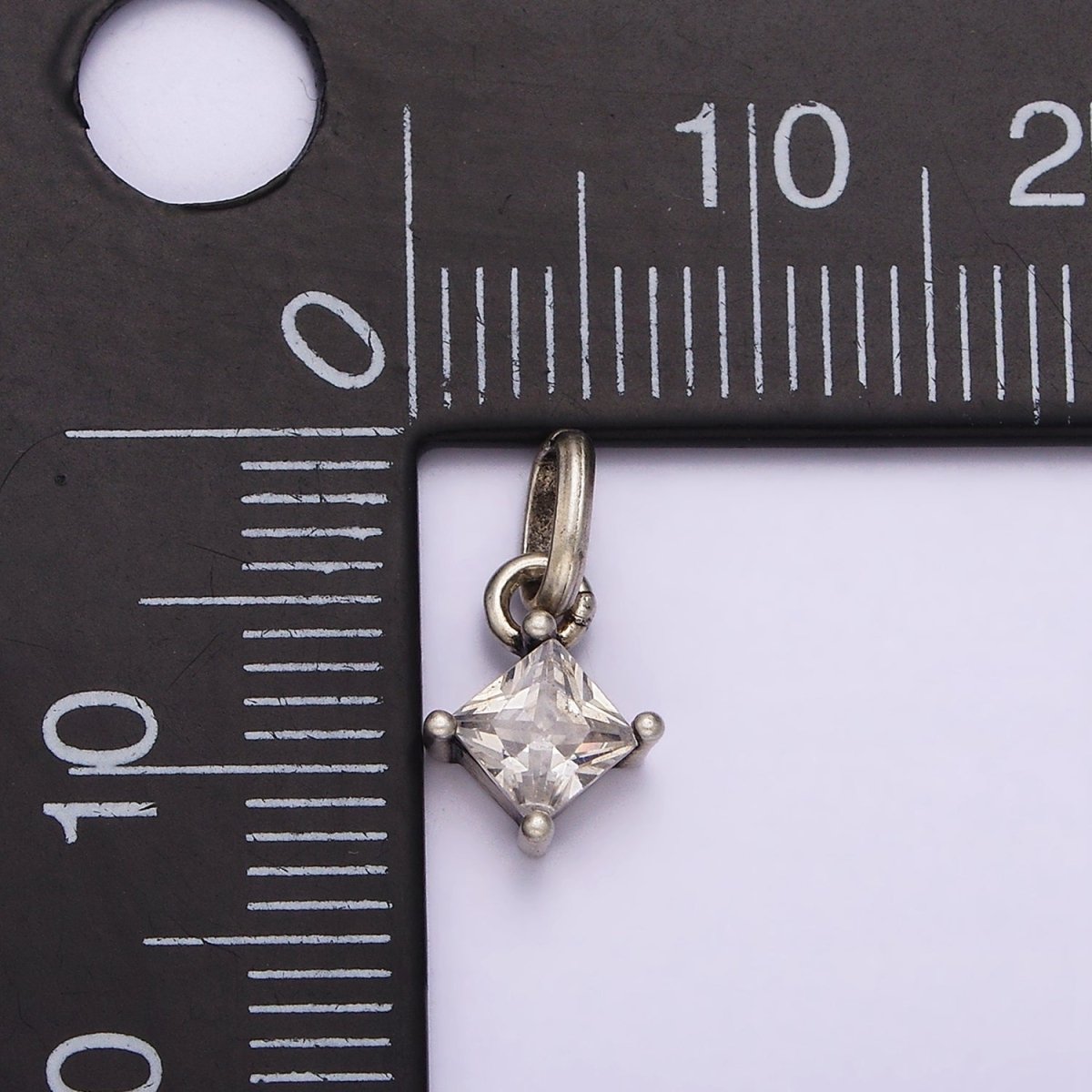 S925 Sterling Silver 5mm Clear CZ Rhombus Pendants | SL-318