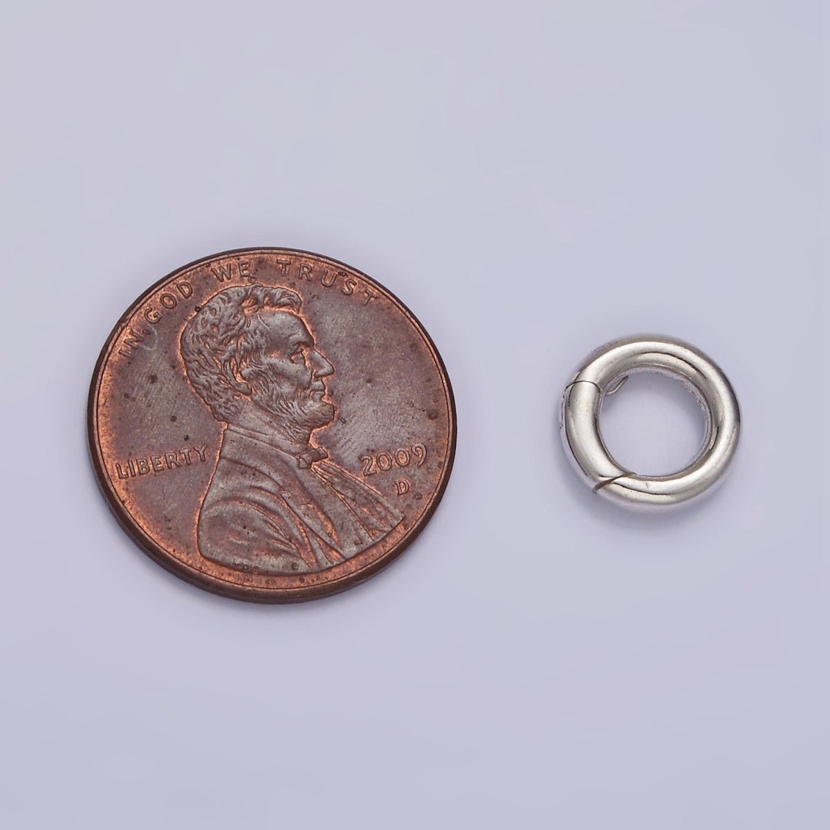 S925 Sterling Silver 9.5mm Round Push Spring Gate Jewelry Supply | SL-374