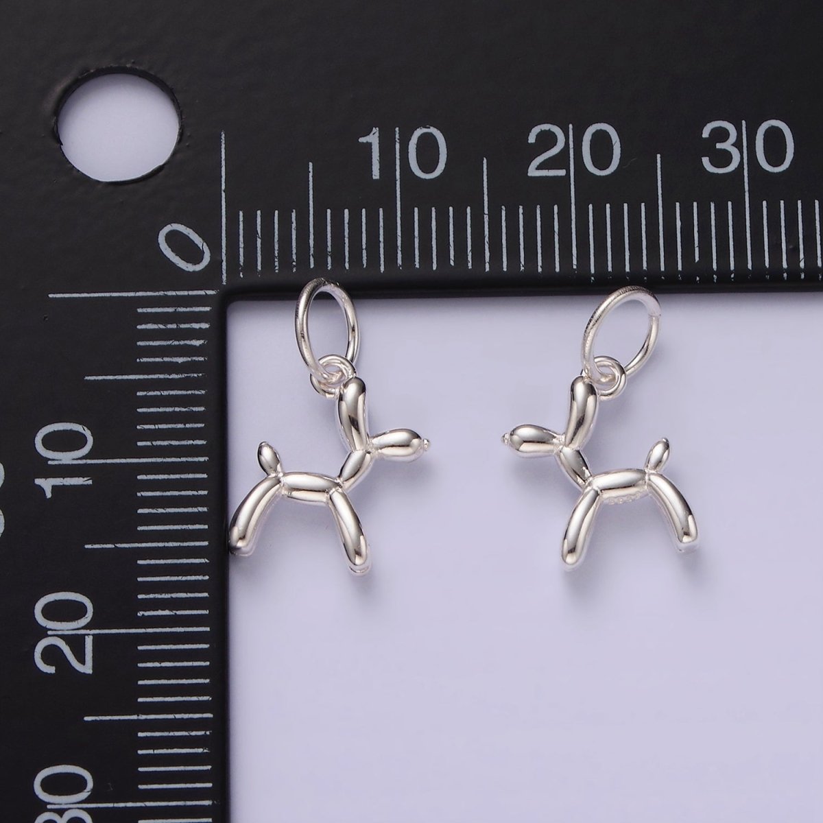 S925 Sterling Silver Balloon Dog Animal Puffed Add-On Charm | SL-441