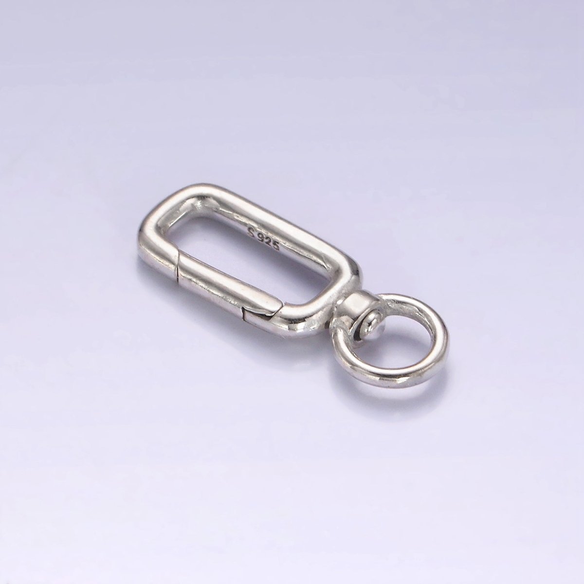 s925 Sterling Silver Charm Holder Push Gate Oval Clasp Spring gate Clasp 22x8mm SL-475