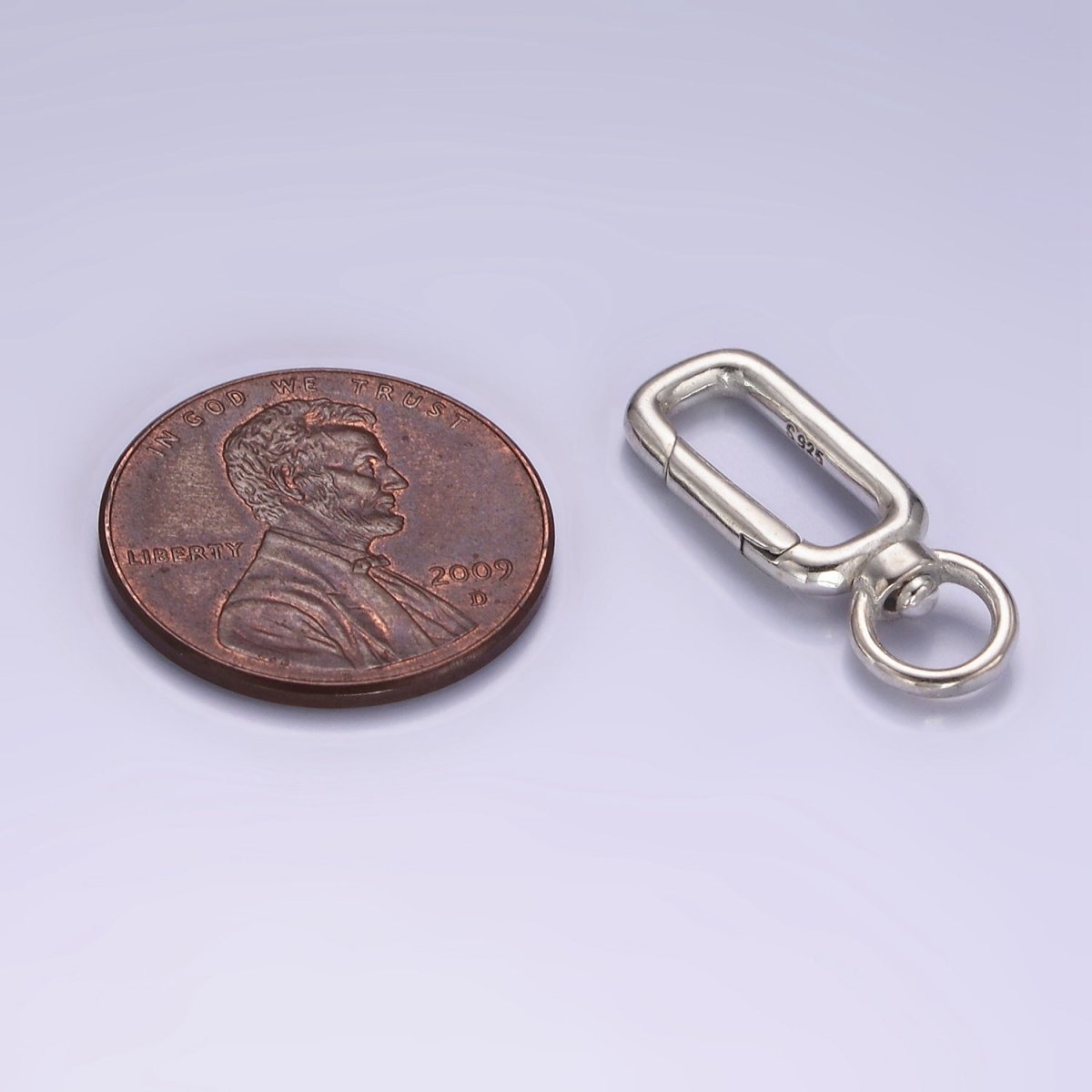 s925 Sterling Silver Charm Holder Push Gate Oval Clasp Spring gate Clasp 22x8mm SL-475