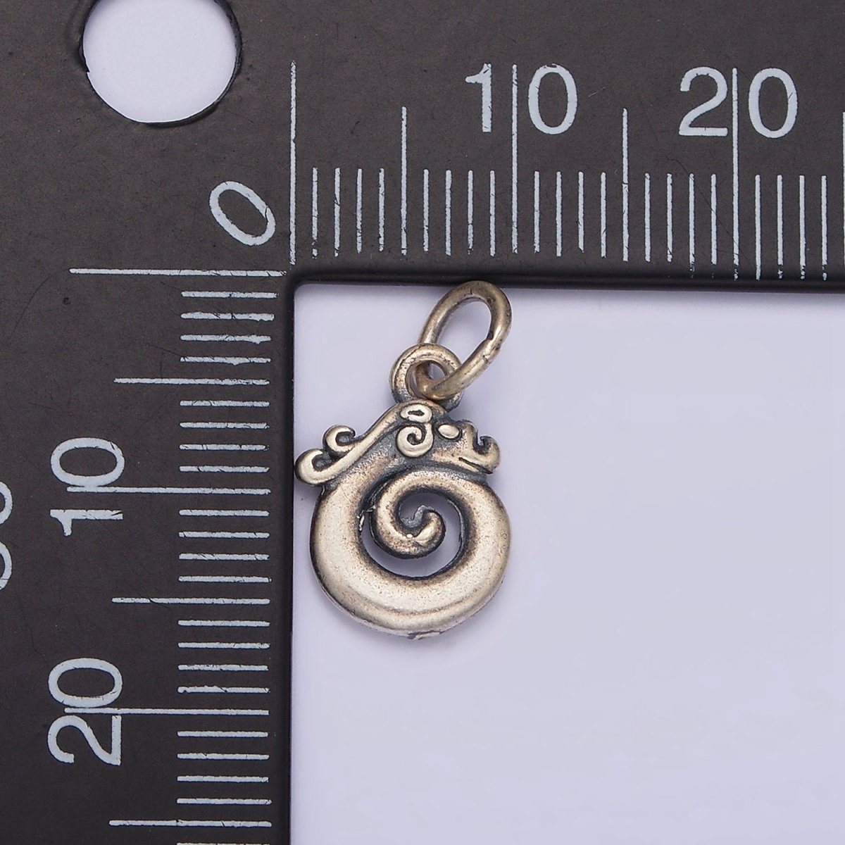 S925 Sterling Silver Dragon Animal Curling Round Add-On Charm | SL-368