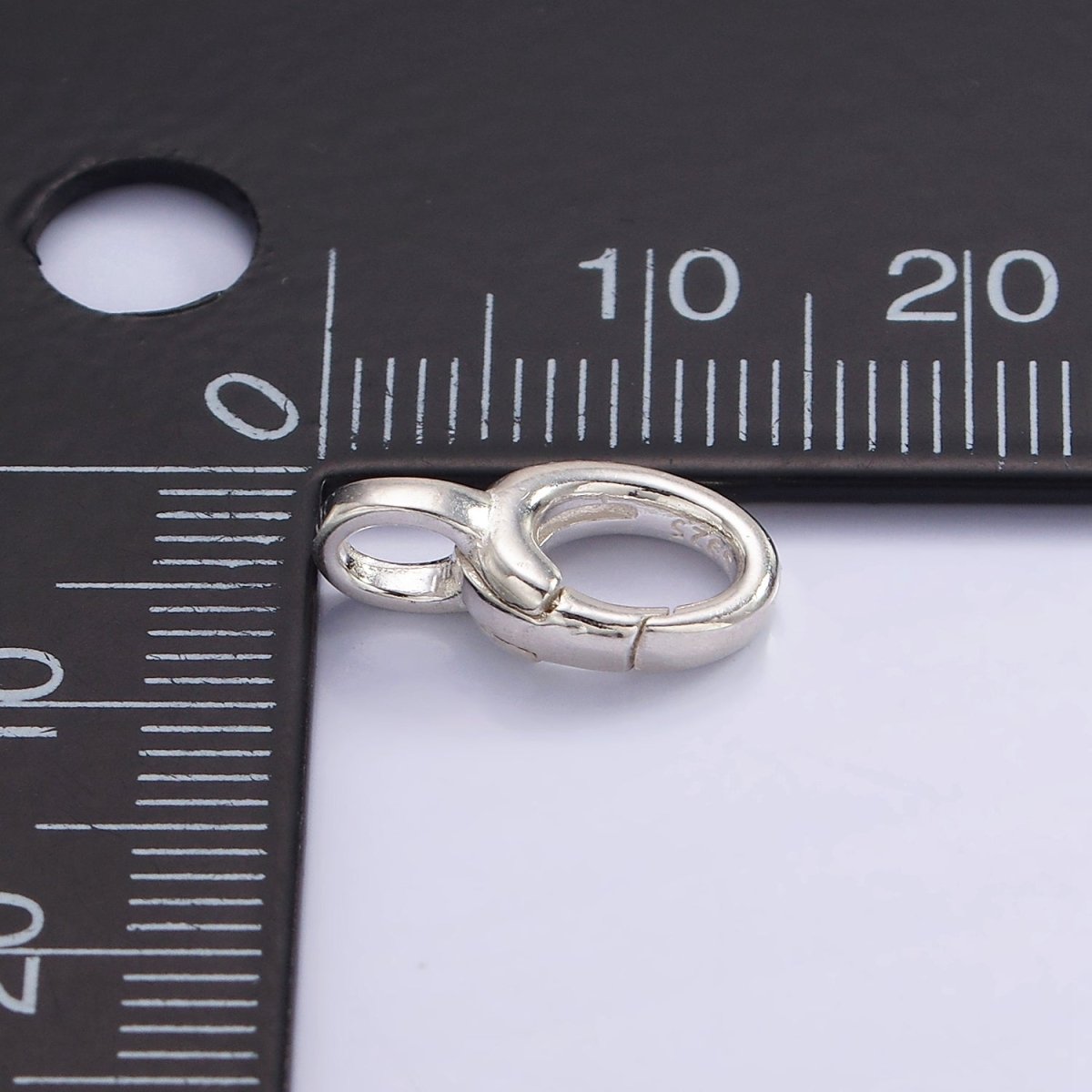 S925 Sterling Silver Hinged Oval Push Clasp Charm Pendant Holder Bail SL-486