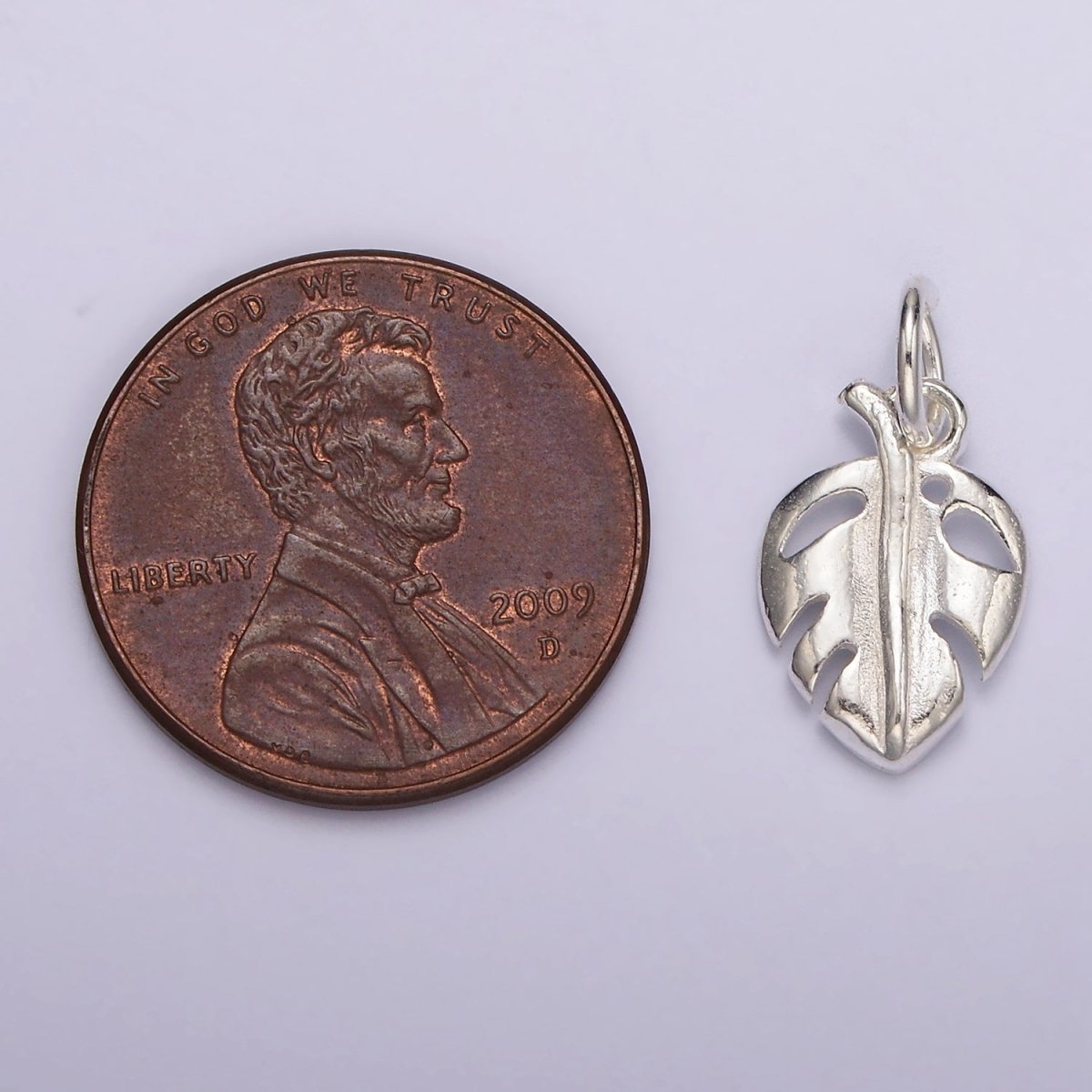 S925 Sterling Silver Open Monstera Palm Leaf Nature Charm | SL-416