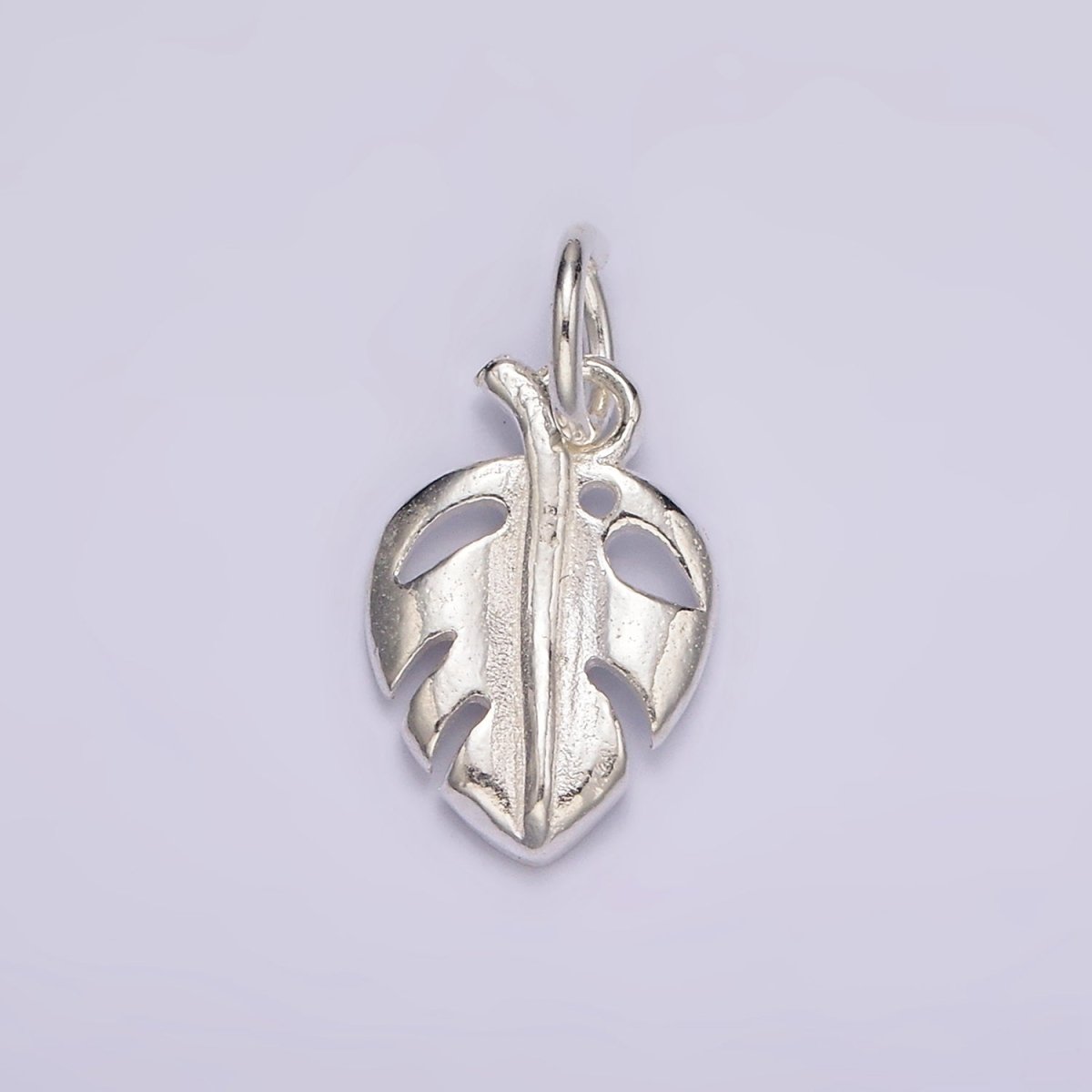 S925 Sterling Silver Open Monstera Palm Leaf Nature Charm | SL-416