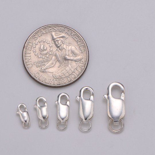 S925 Sterling Silver Oval Straight Lobster Claw Clasp Silver findings Clasp for Bracelet Necklaces Anklet Jewelry Supply Component SL-239~SL-243