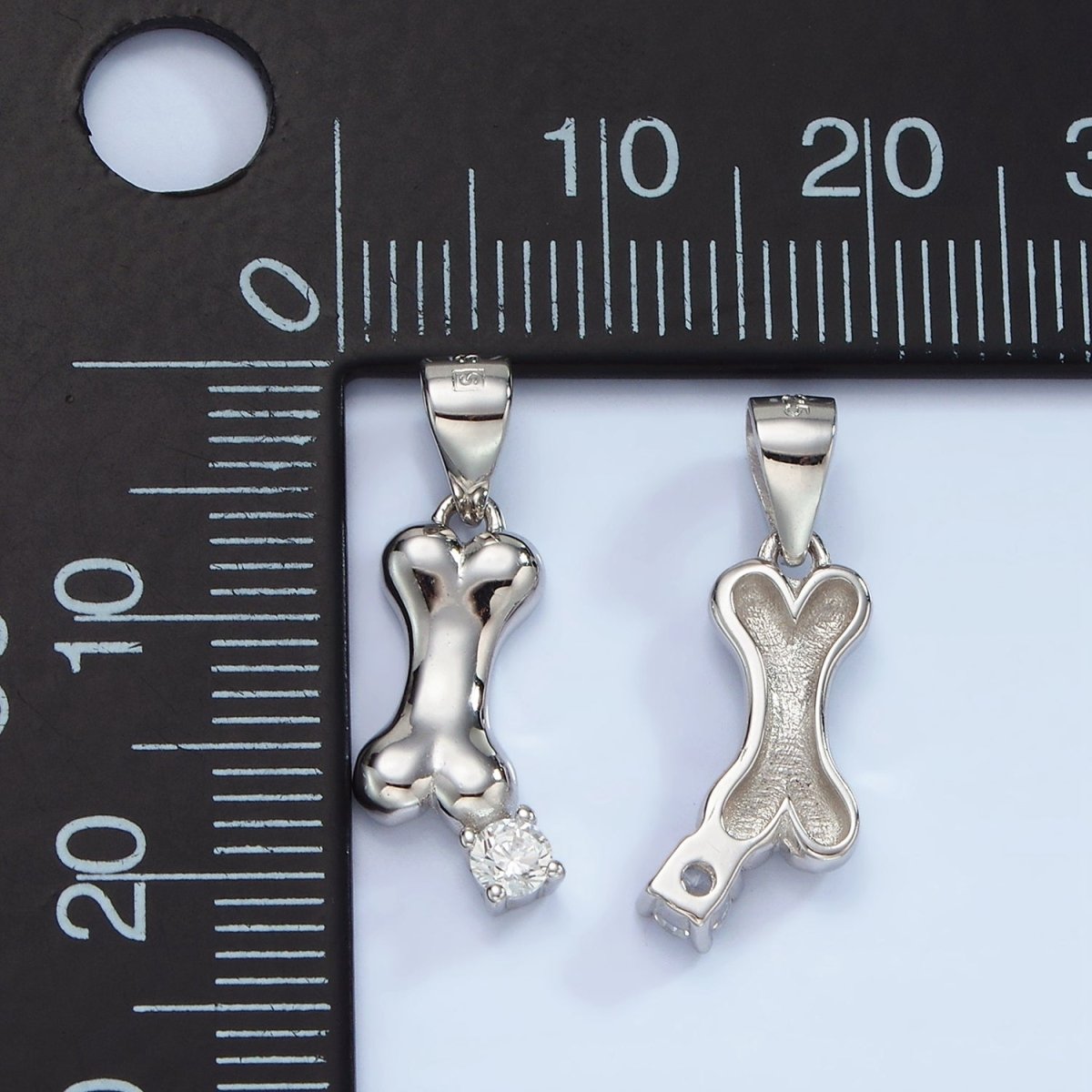 S925 Sterling Silver Pet Dog Bone CZ Pendant | SL-455