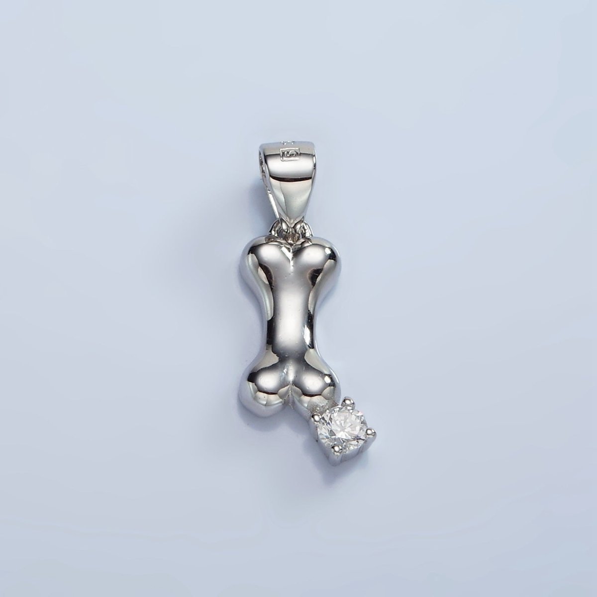 S925 Sterling Silver Pet Dog Bone CZ Pendant | SL-455