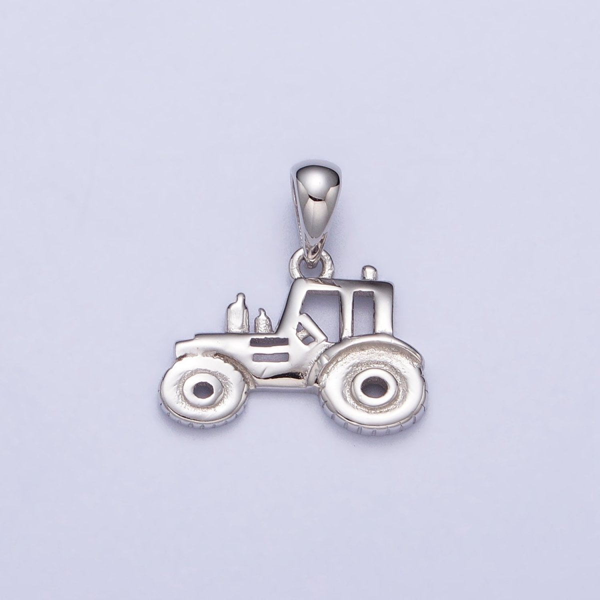 S925 Sterling Silver Tractor Charm Father Day Gift Car Farmer Pendant SL-388