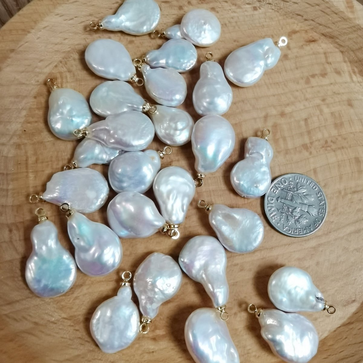 Semi Baroque Freshwater Pearl Charm P-1797