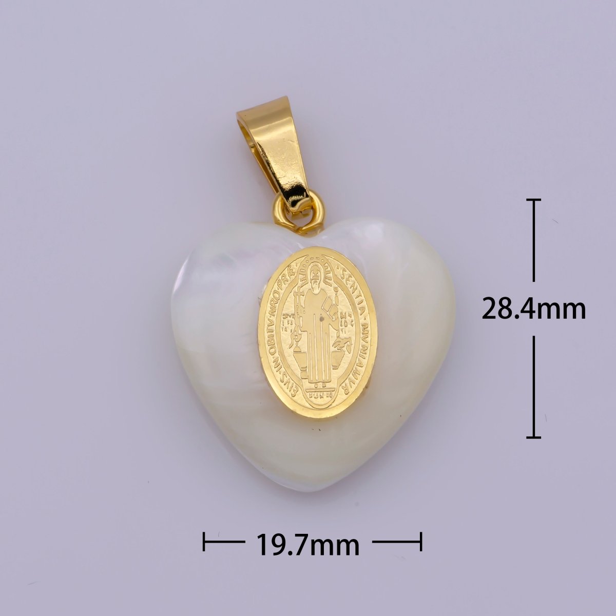 Shell Pearl Our Lady of Guadalupe, Virgin Mary Pendant, Saint Benedict Charm in Heart Pearl Charm for Necklace Making J-522 J-524 J-525