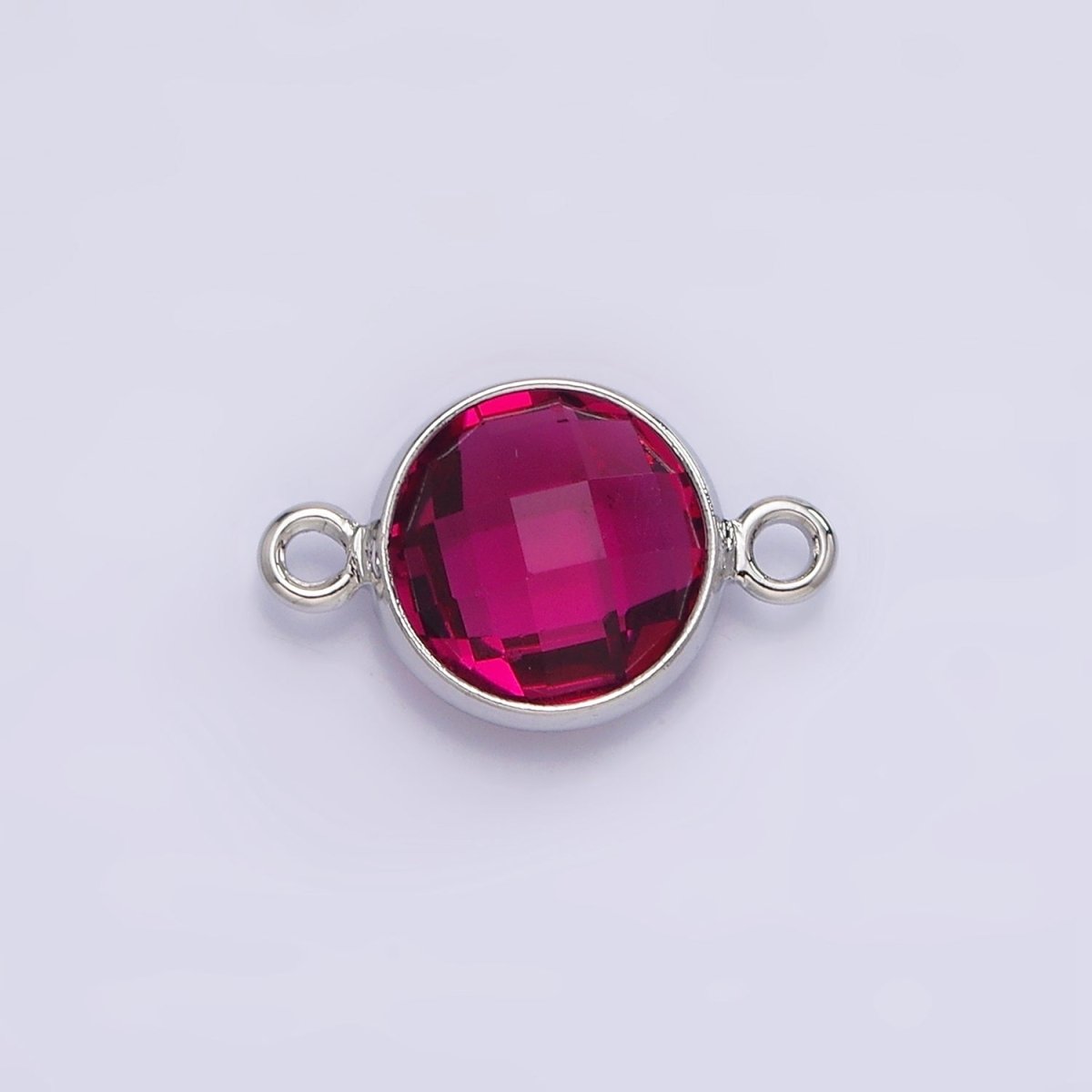 Silver Birthstone CZ Connector Link Connector for Bracelet Necklace School Colors Stone Finding G-754~G-764