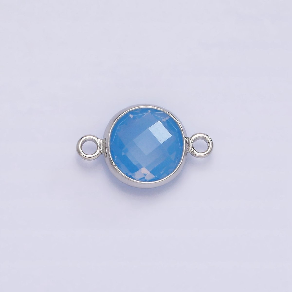 Silver Birthstone CZ Connector Link Connector for Bracelet Necklace School Colors Stone Finding G-754~G-764
