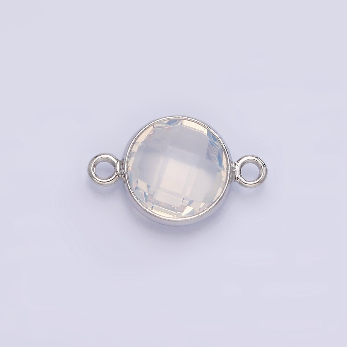 Silver Birthstone CZ Connector Link Connector for Bracelet Necklace School Colors Stone Finding G-754~G-764