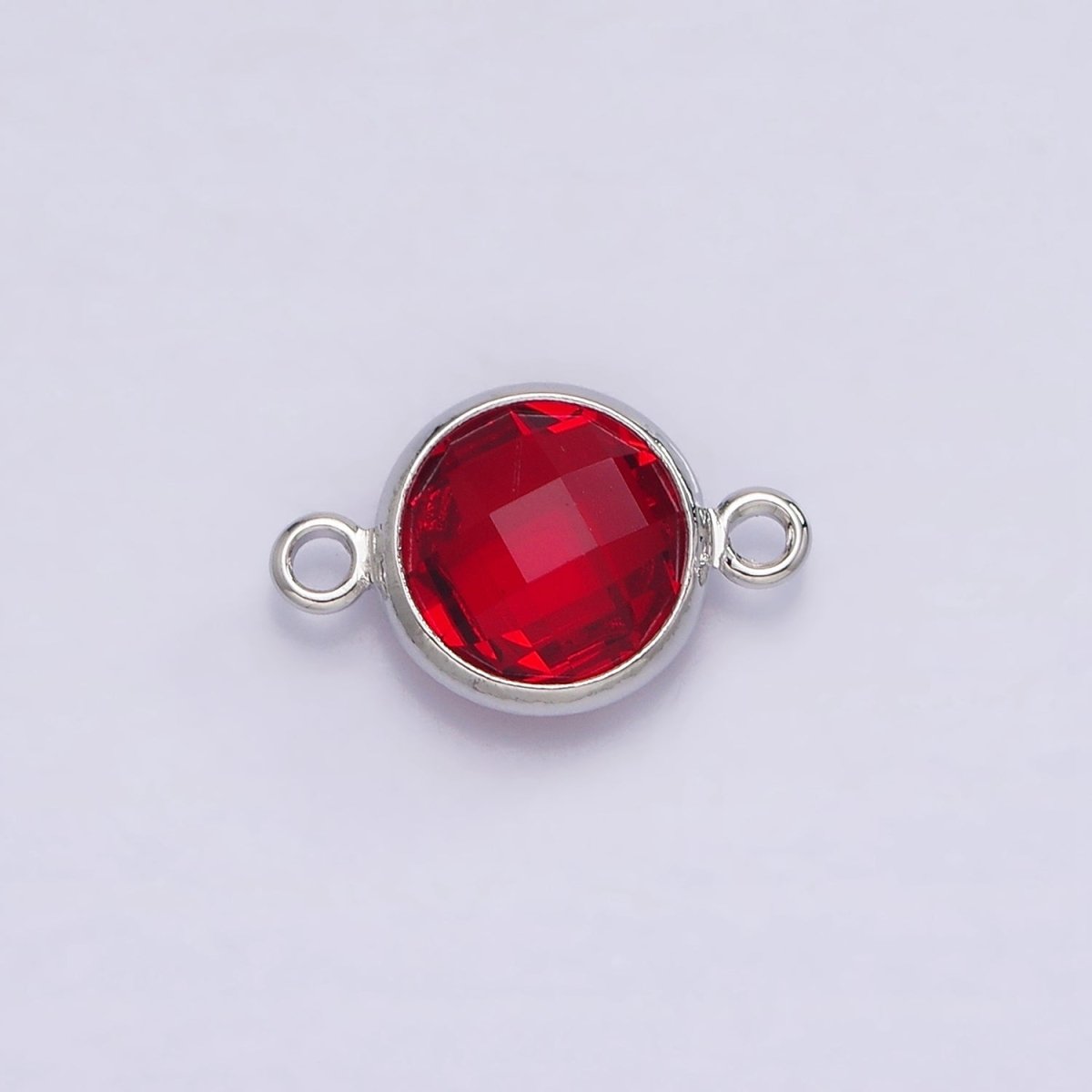 Silver Birthstone CZ Connector Link Connector for Bracelet Necklace School Colors Stone Finding G-754~G-764