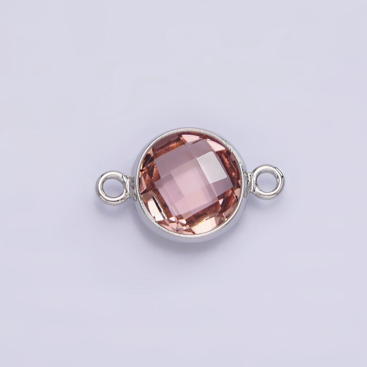 Silver Birthstone CZ Connector Link Connector for Bracelet Necklace School Colors Stone Finding G-754~G-764