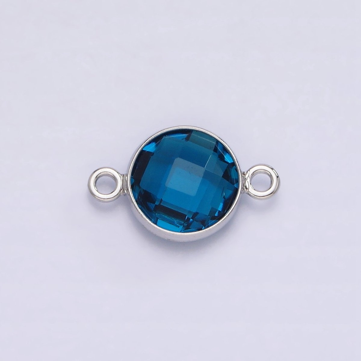 Silver Birthstone CZ Connector Link Connector for Bracelet Necklace School Colors Stone Finding G-754~G-764