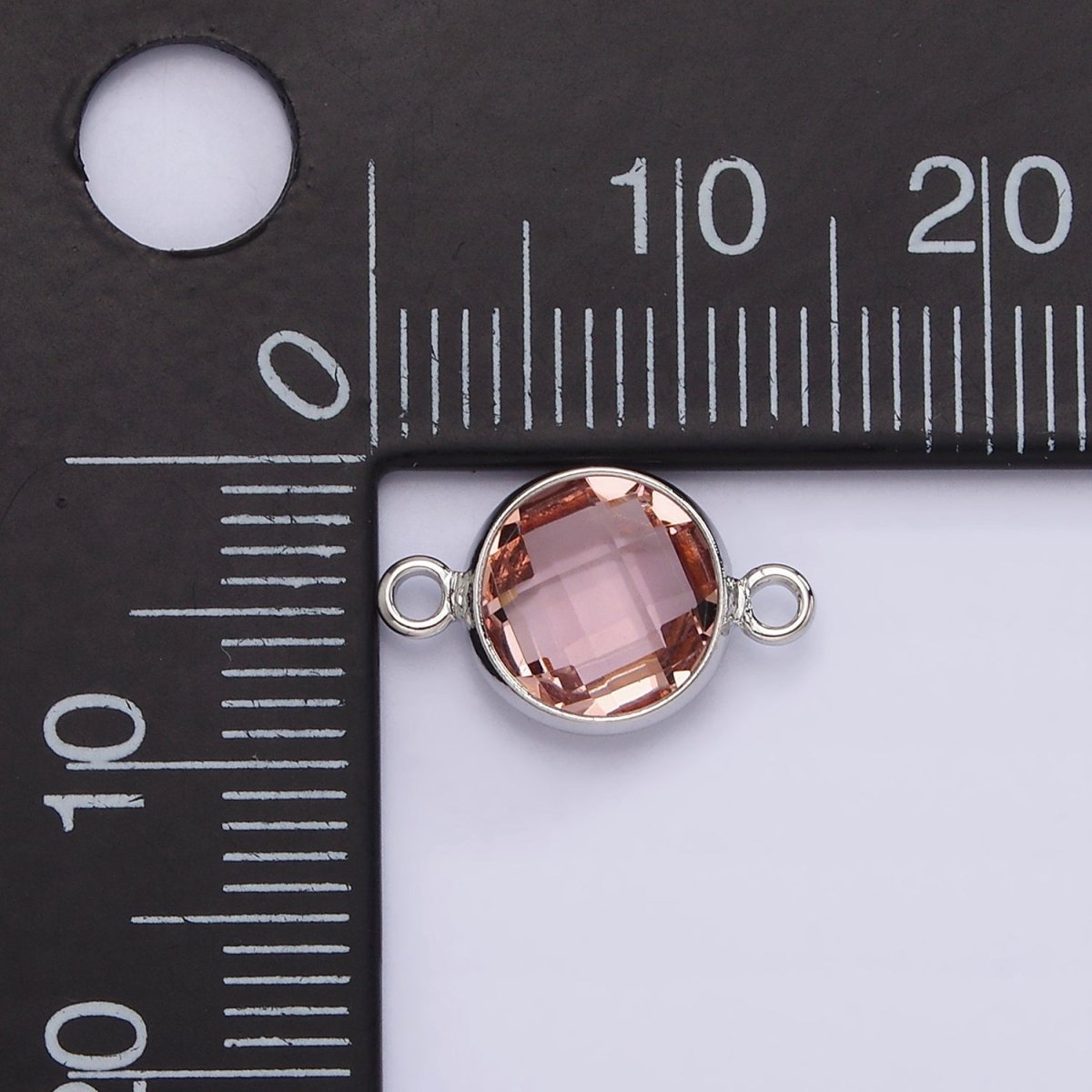 Silver Birthstone CZ Connector Link Connector for Bracelet Necklace School Colors Stone Finding G-754~G-764